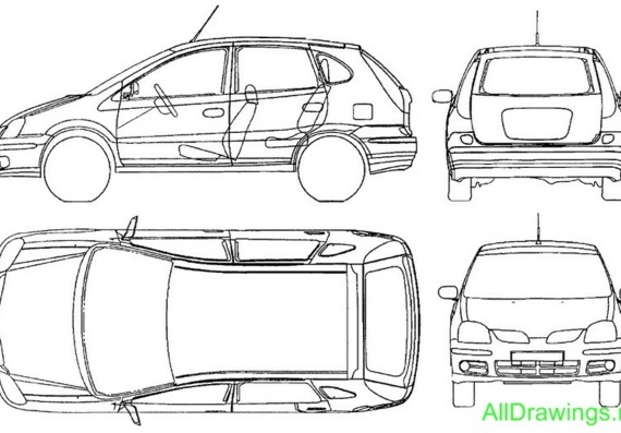 Nissan Almera Tino (2005) (Almer Tino's Nissan (2005)) are drawings of the car